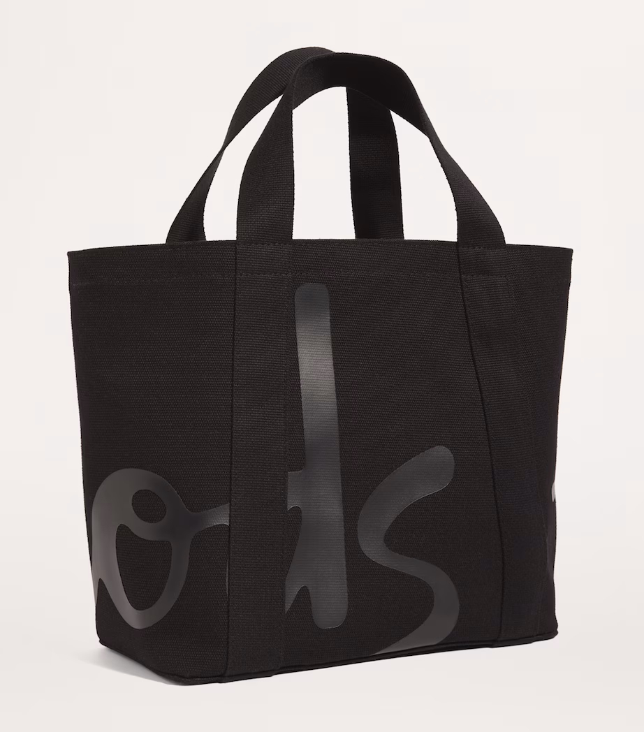 Harrods Black Mini Cotton Logo Tote Bag - Image 4