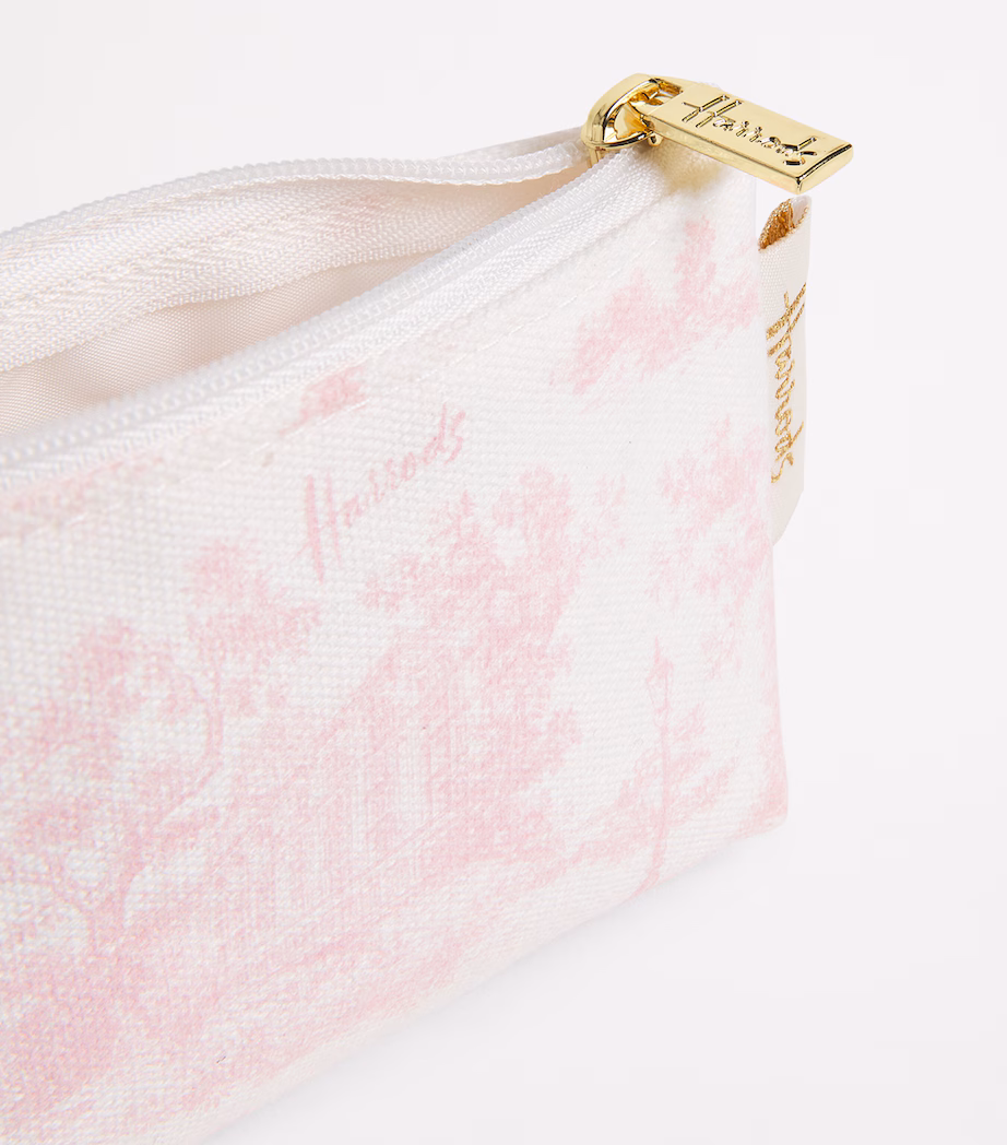 Harrods Pink Cotton Toile Keyring Coin Purse - Image 3
