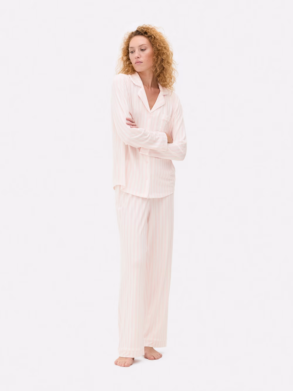 Printed Boyfriend Pyjama Set Pink