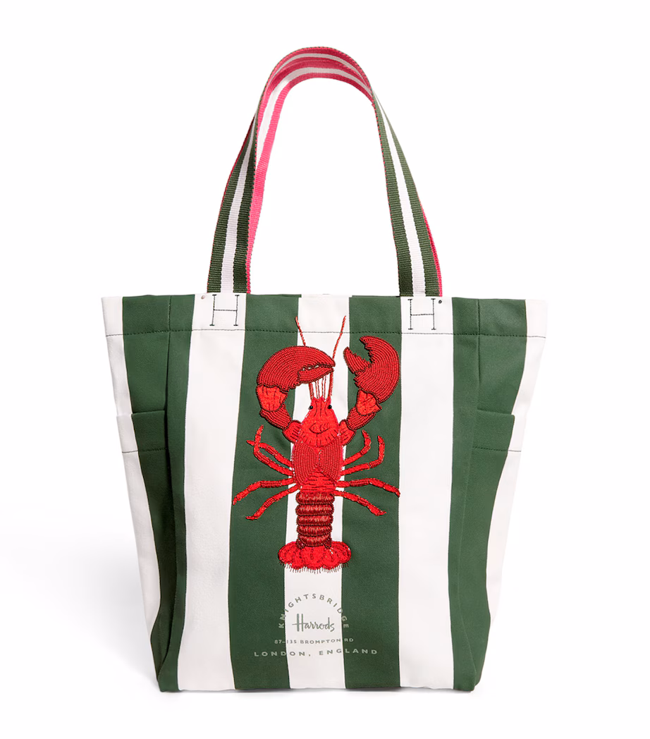 Harrods Embellished Lobster Tote Bag - Image 2