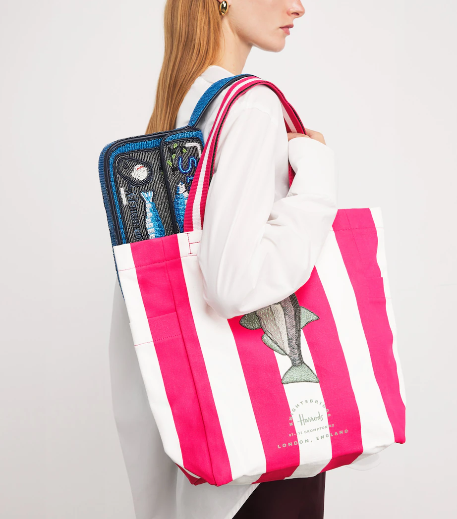 Harrods Embellished Fish Tote Bag