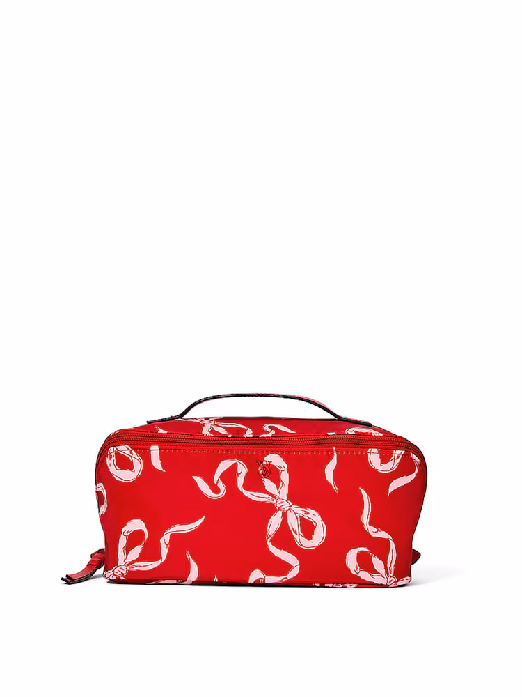 VS Lipstick Red Bows Expandable Travel Make-Up Bags