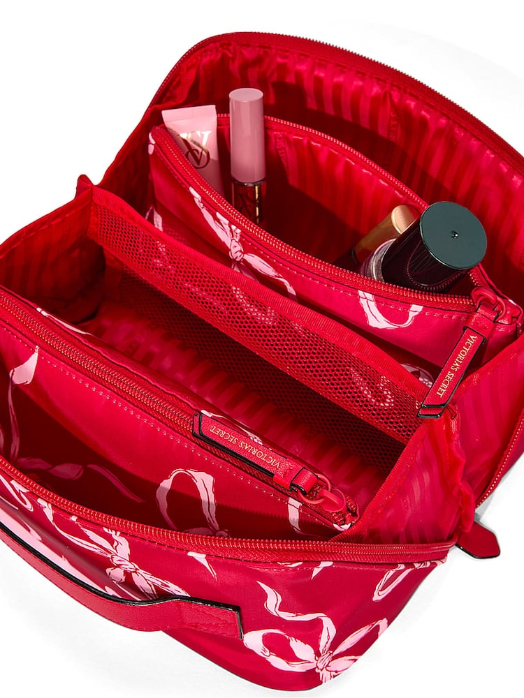 VS Lipstick Red Bows Expandable Travel Make-Up Bags - Image 3