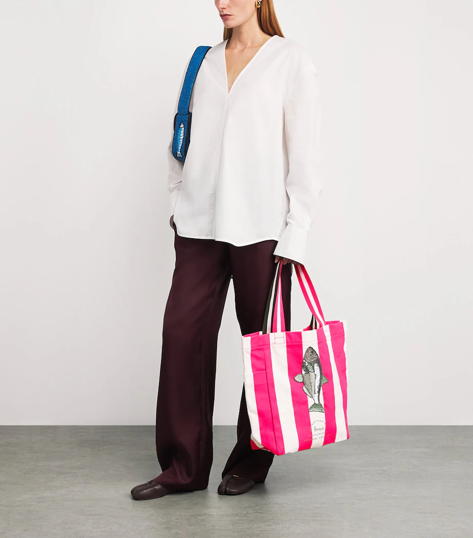 Harrods Embellished Fish Tote Bag - Image 5