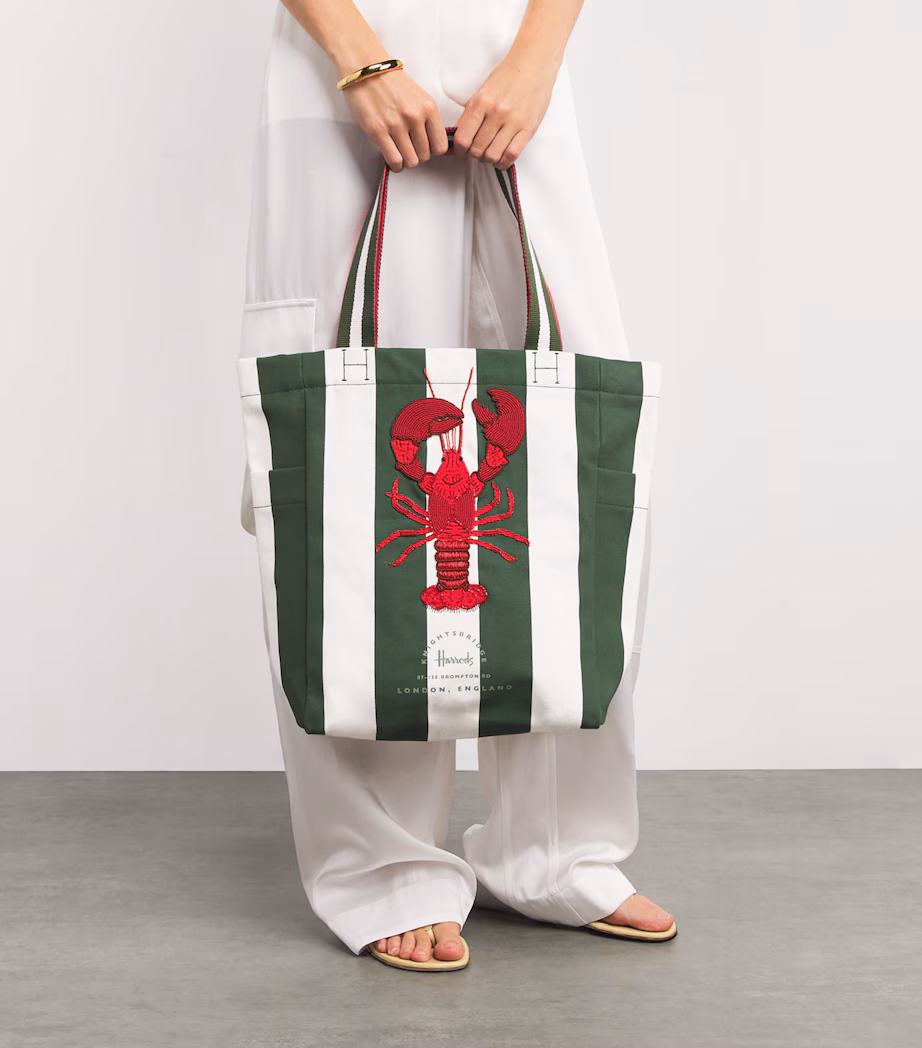 Harrods Embellished Lobster Tote Bag - Image 5