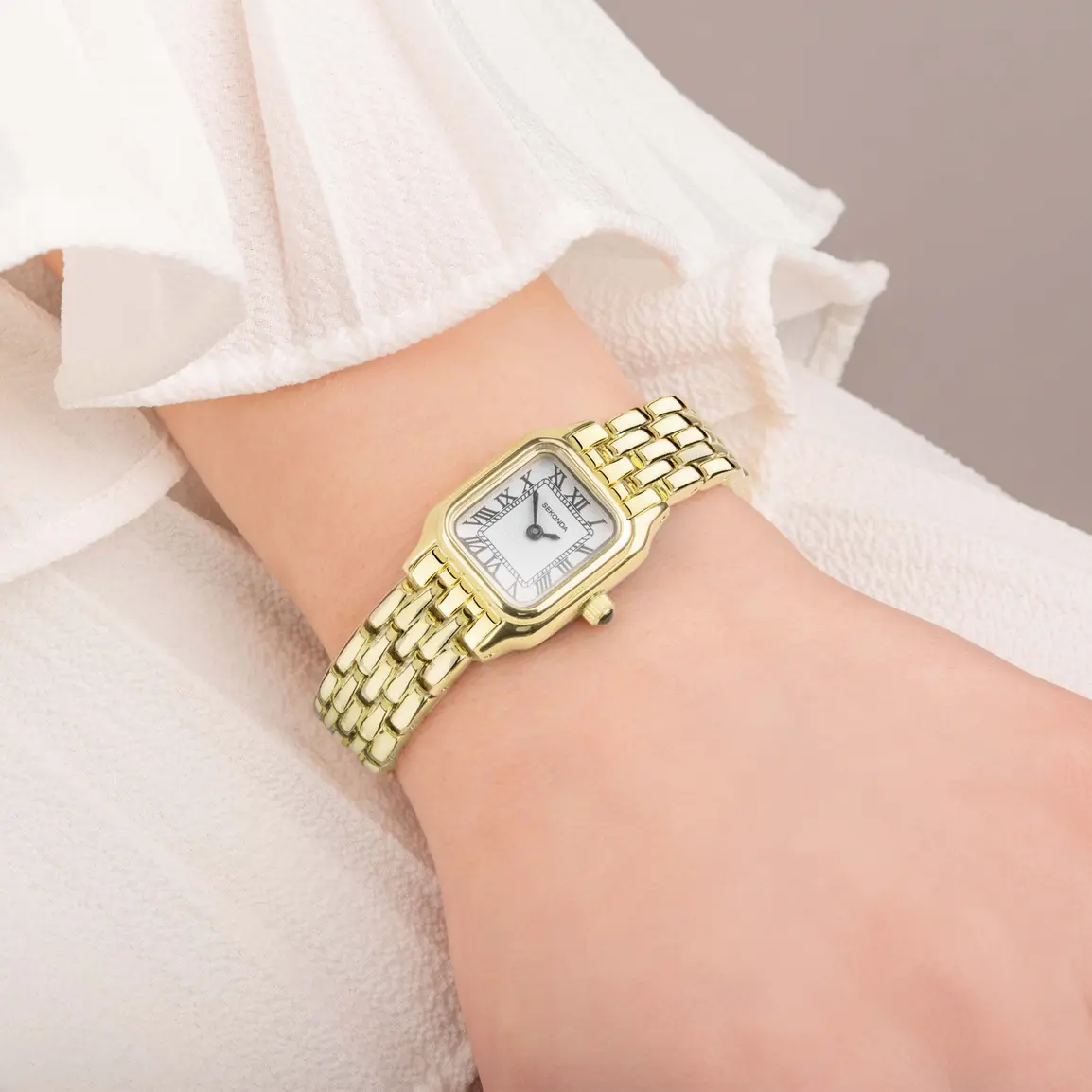 Sekonda Monica Ladies Watch | Gold Alloy Case & Bracelet with White Dial - Image 4