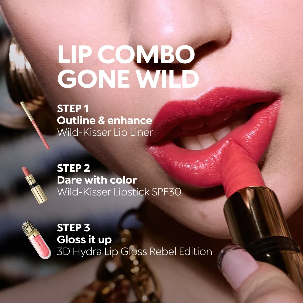 Just Cavalli x Kiko Milano Wild-Kisser Lipstick SPF30 01 Rebel Mauve - Image 6